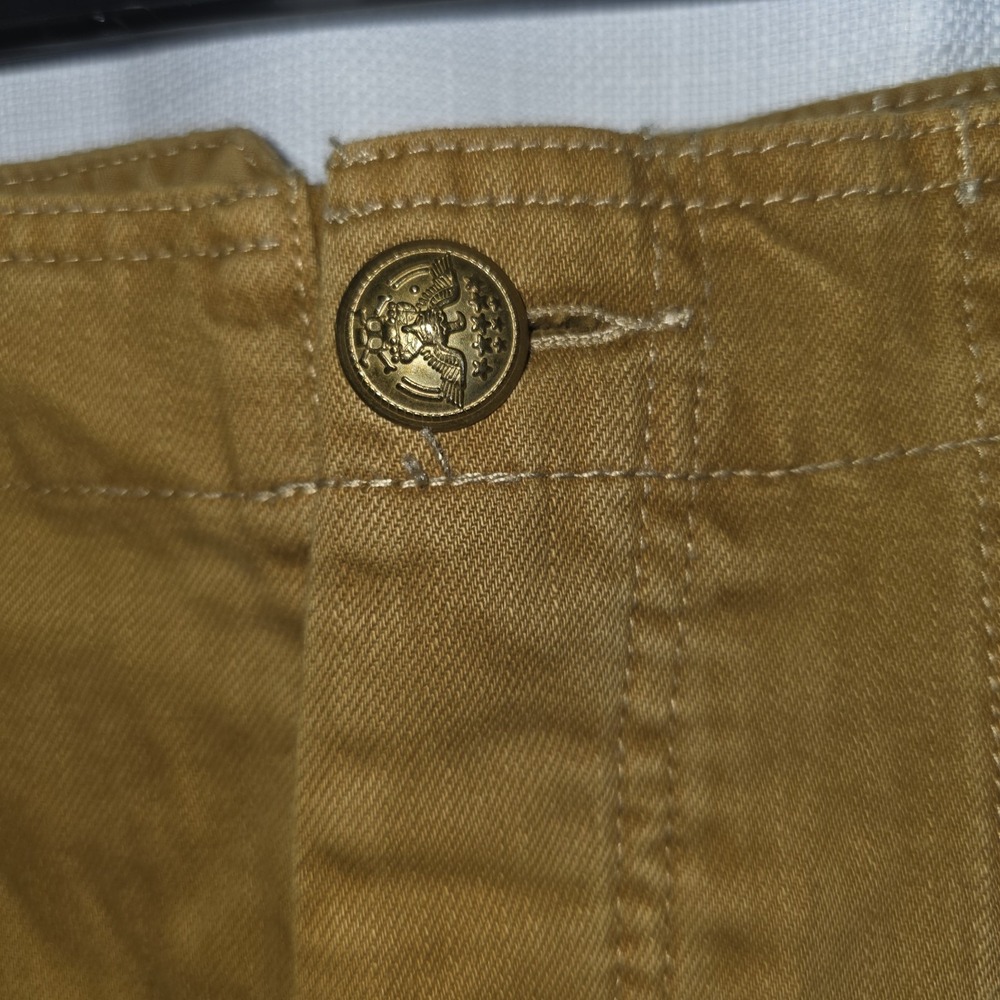 Free People Makai Crop Pants Womens 2 Mustard Yellow Cargo High Rise Button Fly - Picture 2 of 11